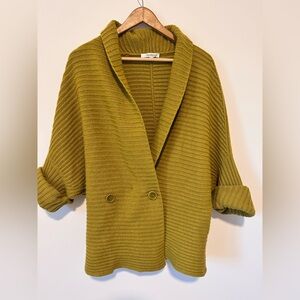 MaxMara Olive Green Ribbed Cardigan